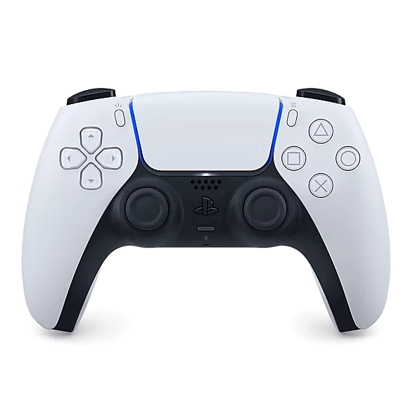 Weißer Sony DualSense Wireless-Controller in der Vorderansicht